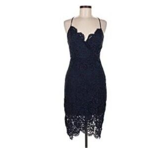 Lulu's Midnight Blue Lace Midi Dress